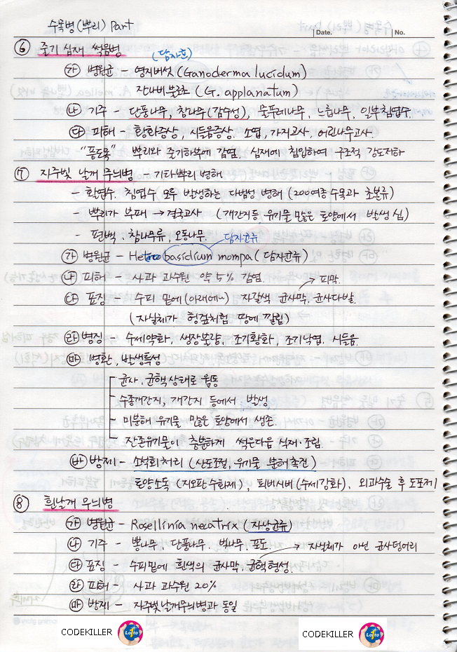 줄기심재썩음병, 자주빛날개무늬병, 흰날개무늬병