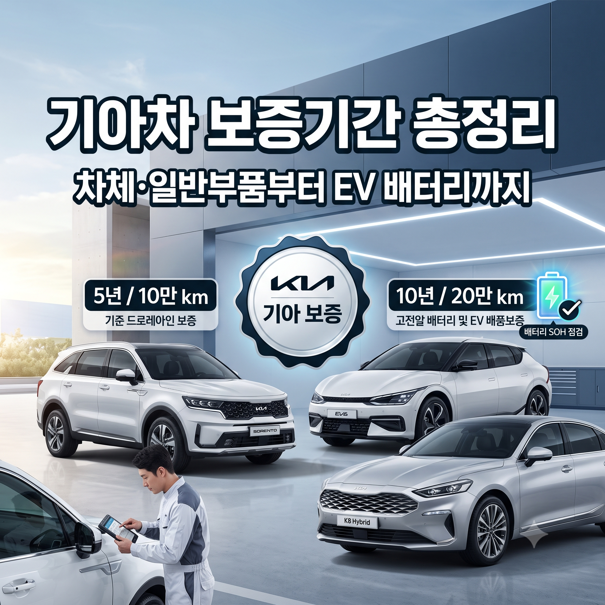 기아차 자동차 보증기간 총정리: 차체&middot;일반부품부터 EV 배터리까지