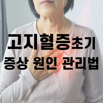 고지혈증 초기증상 및 관리법