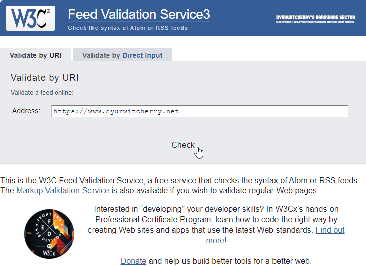 How to verify the WordPress RSS address