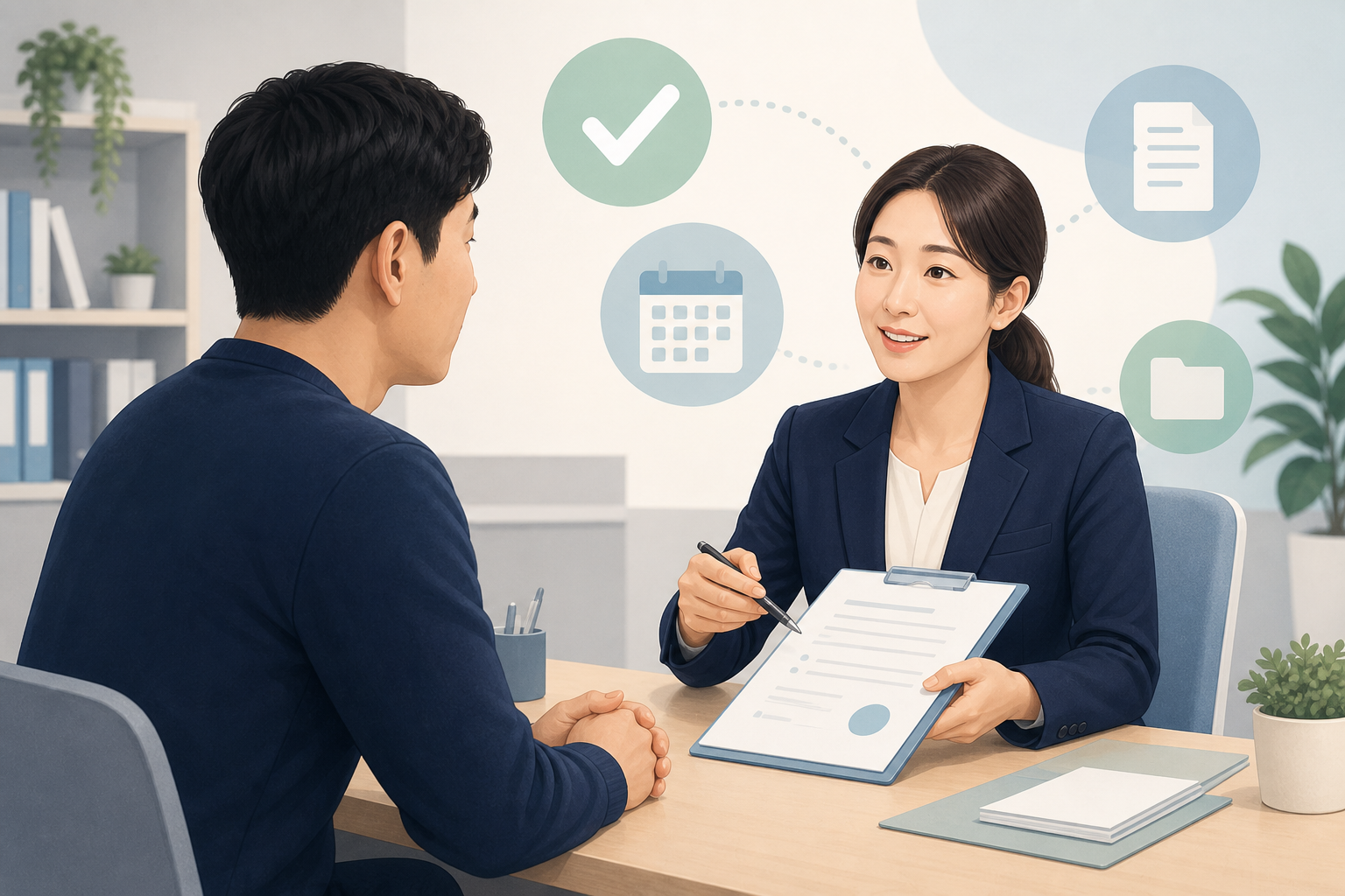 퇴직 전 임금 자료를 바탕으로 실업급여 예상액을 계산하는 모습