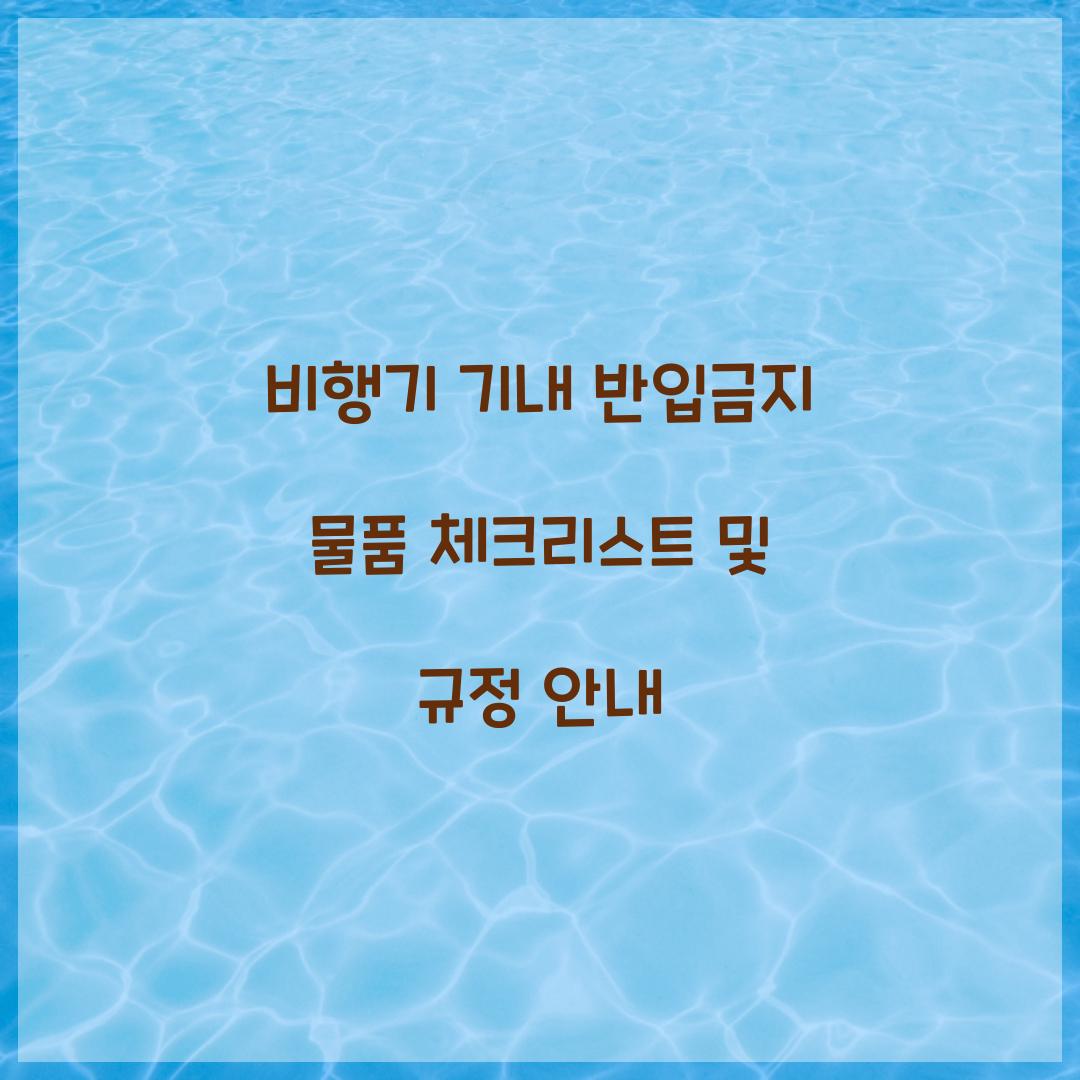 비행기 기내 반입금지