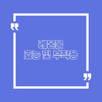 레몬물 효능