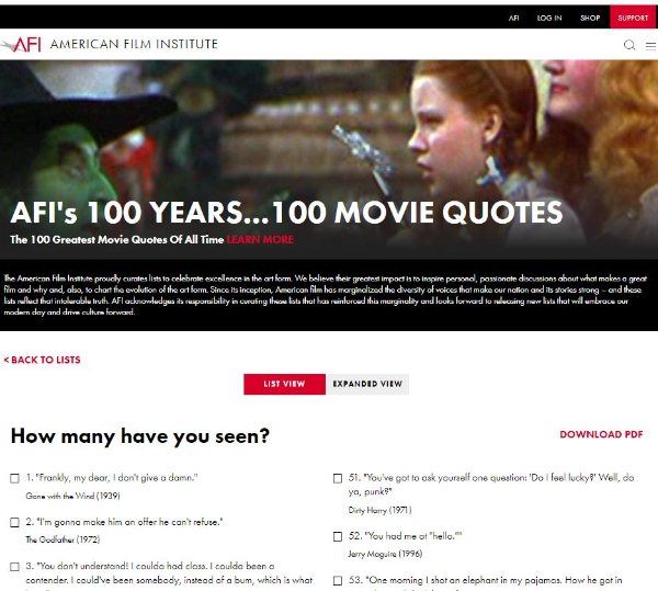 may the force be with you가 영화 명대사 8위 입니다.