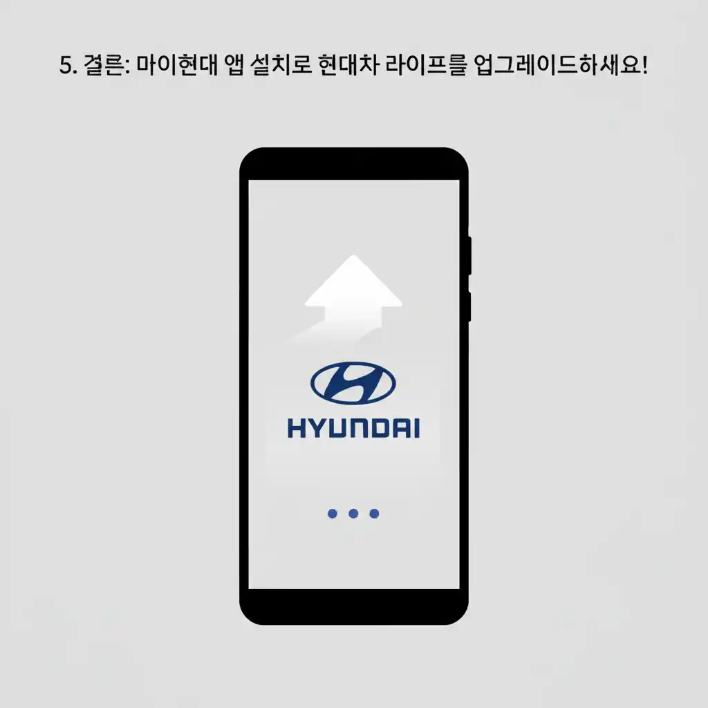 5. 결론: 현대차 라이프 업그레이드를 위한 마이현대 앱 설치 안내 이미지.