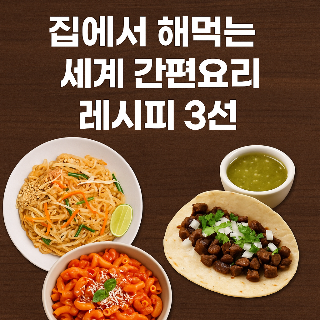 집에서 해먹는 세계 간편요리 레시피 3선