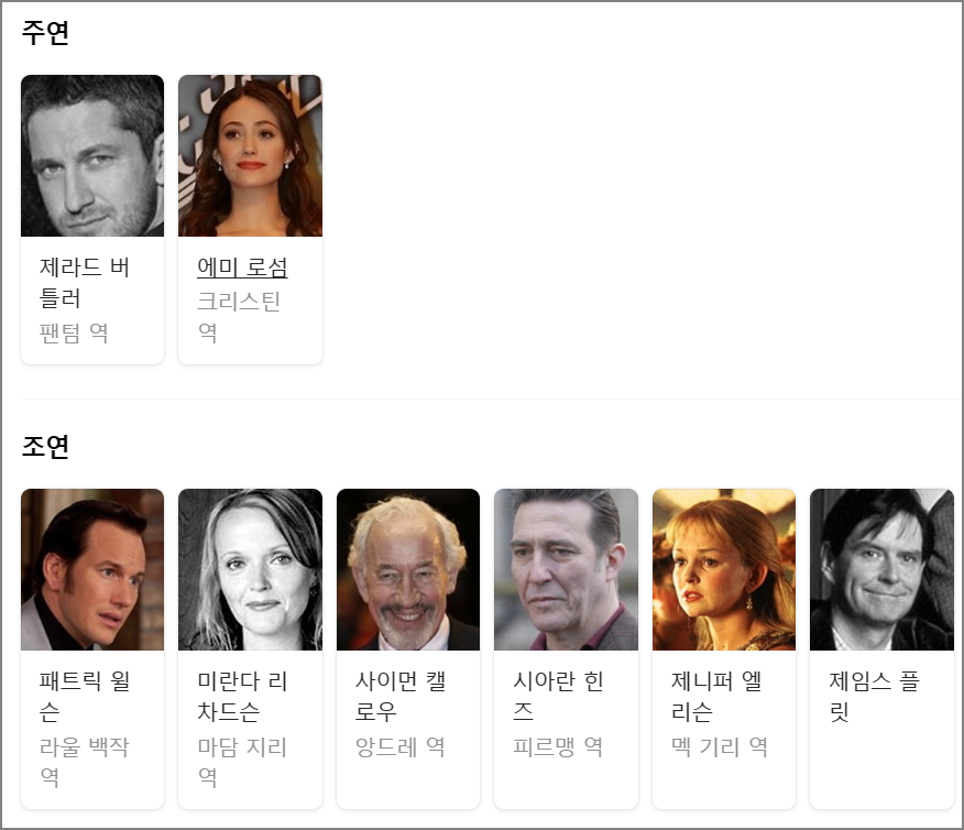 영화 오페라의 유령 배우들