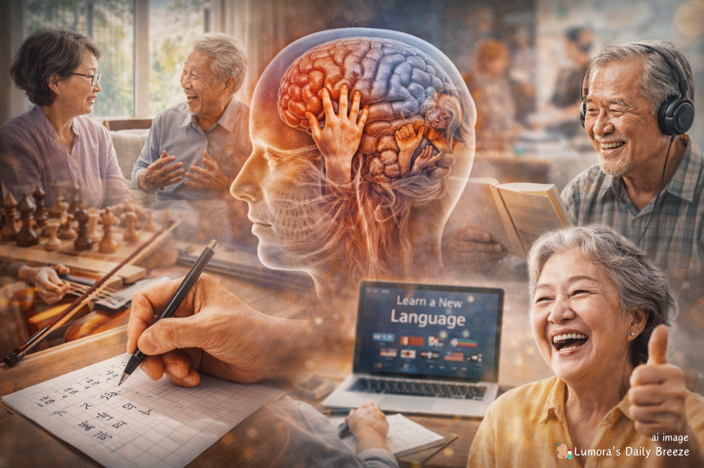 뇌건강 관련 치매 예방에 좋은 행동과 습관. 손과 대화, 웃음등 뇌를 긍정적으로 자극하는 것이 도움이 된다.