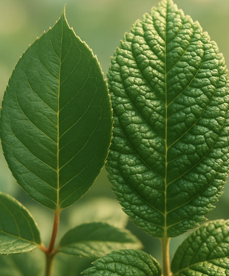 결정적 차이 1: 잎사귀를 만져보세요