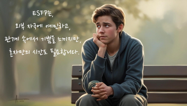 ESFP는 외부 자극에 예민하고, 관계 속에서 기쁨을 느끼지만, 혼자만의 시간도 필요합니다에 관한 사진