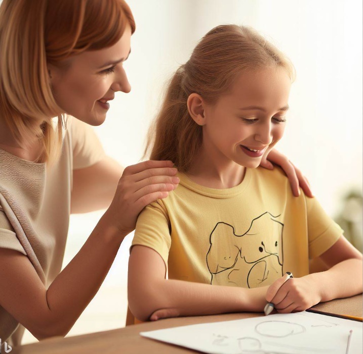 자녀를 격려해주는 부모의 모습