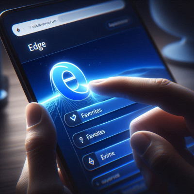 웹 브라우저에서 즐겨찾기 옵션을 확인하는 모습.