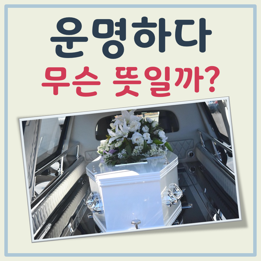 운명하다 뜻 대표 이미지