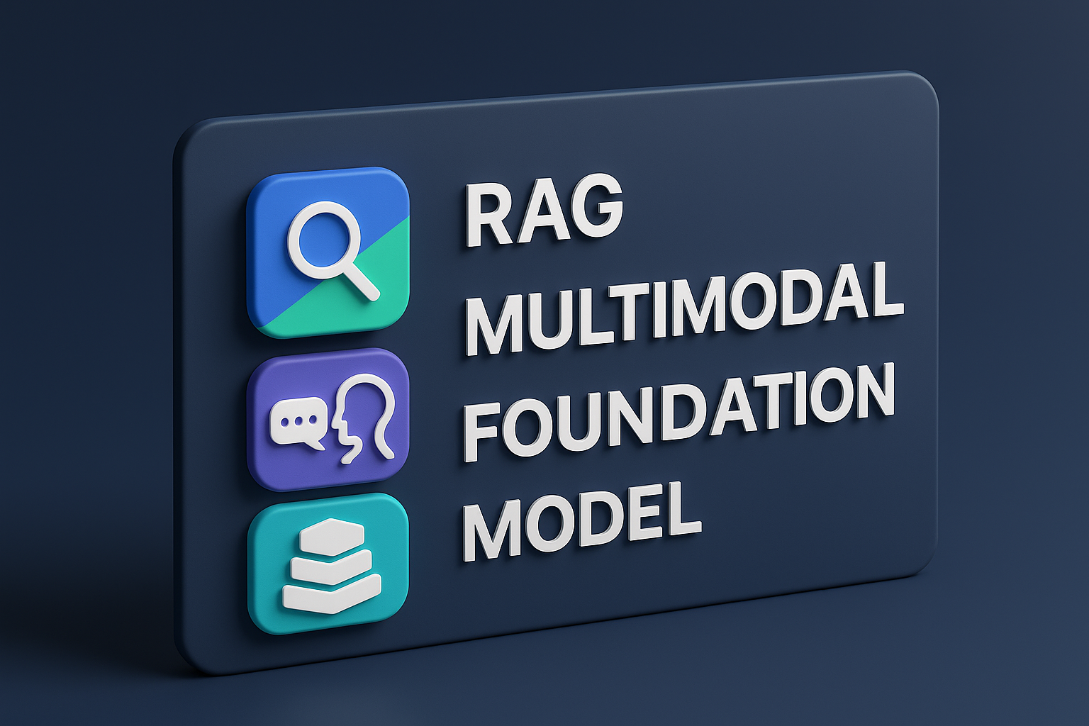 AI 용어 RAG, 멀티모달, 파운데이션 모델을 표현한 그림