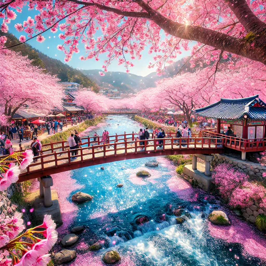 진해 벚꽃 명소 이미지 AI