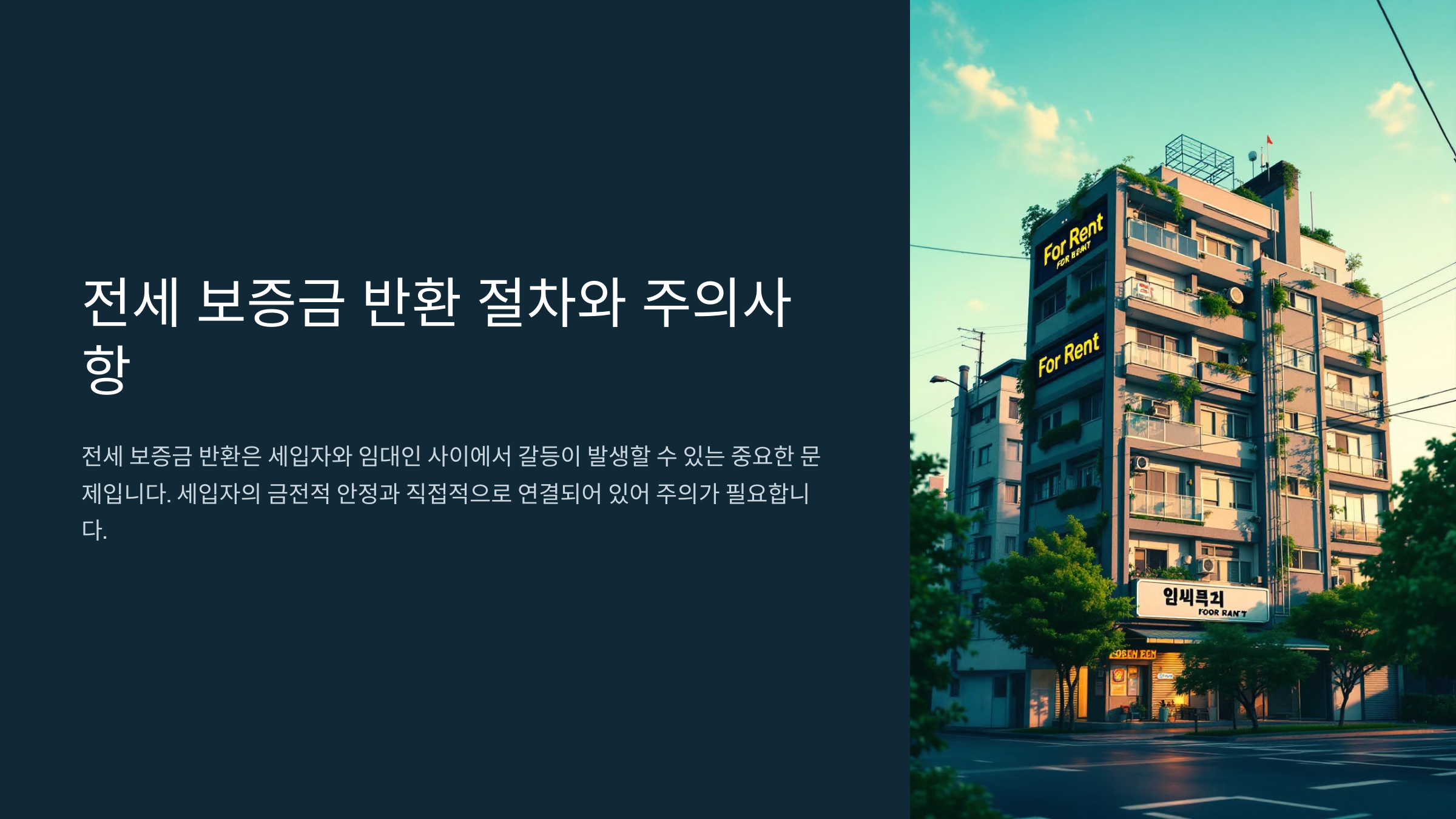 전세 보증금 반환 절차와 주의사항