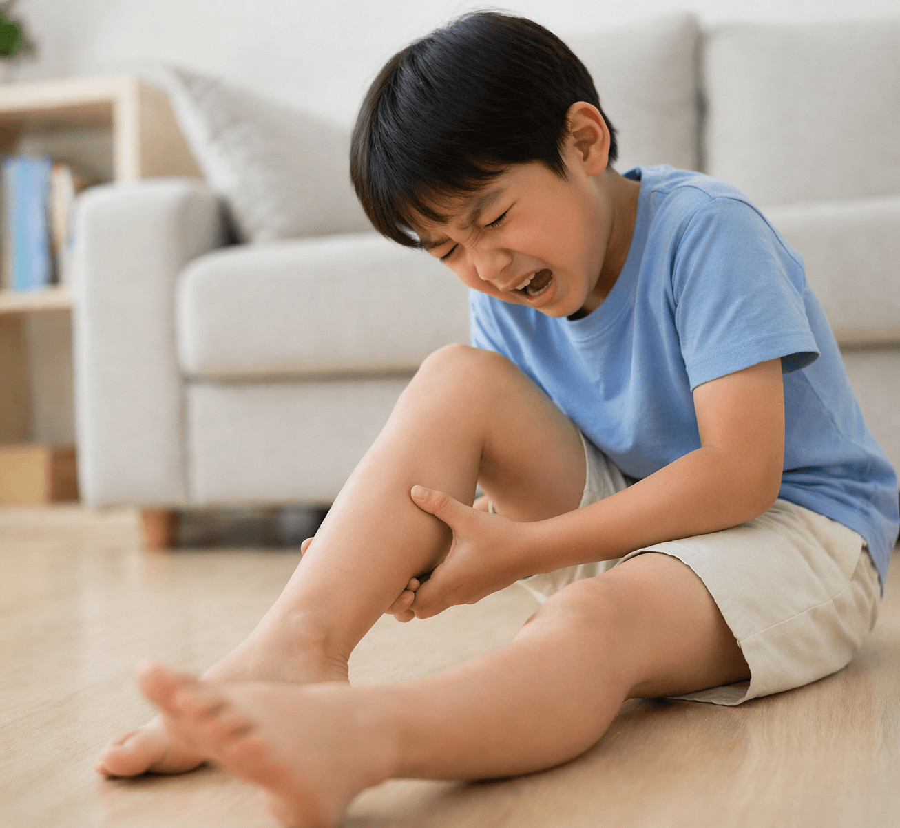 다리통증호소하는 아이