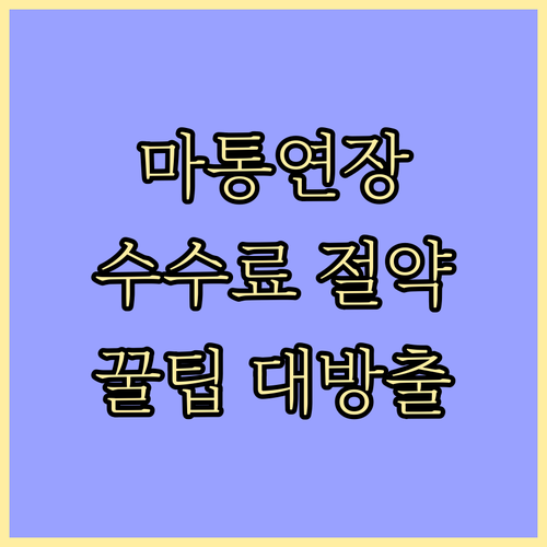 마이너스통장 연장 시 수수료, 피할 ..