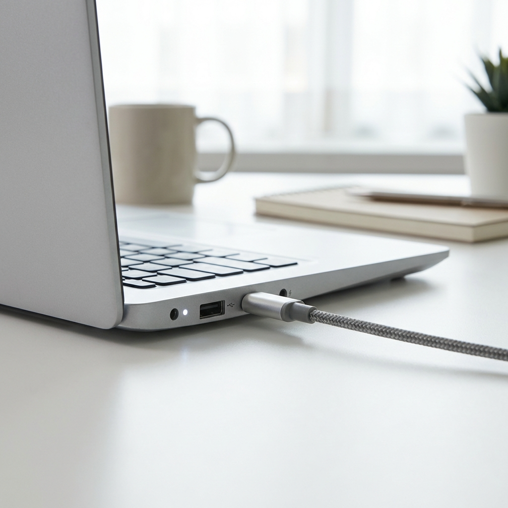 LG 그램 노트북 USB-C 포트로 PD 고속충전하는 모습