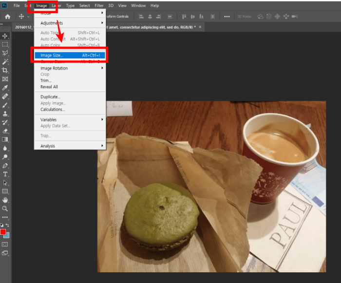 포토샵 image size 창