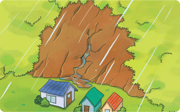 산사태-징조-비탈면에서-흙탕물이-나옴