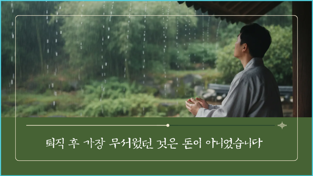 퇴직 후 가장 무서웠던 것은 돈이 아니었습니다
