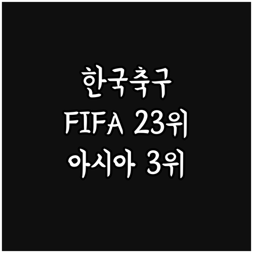 한국 축구 FIFA 랭킹 23위, 아