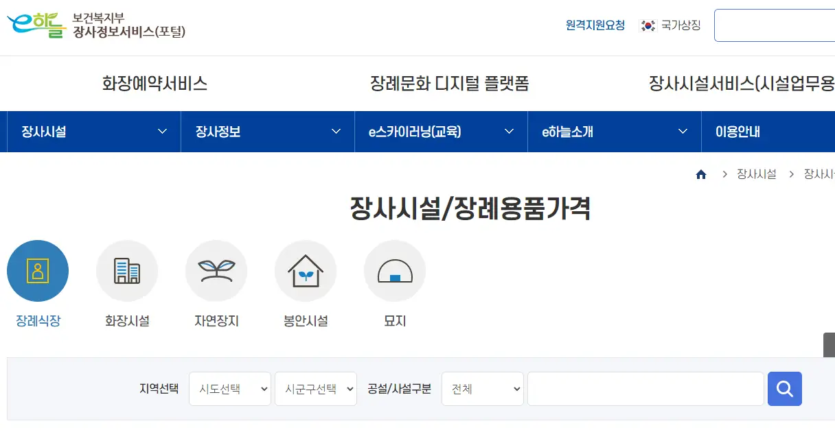 e하늘-장사정보시스템-장사정보제공