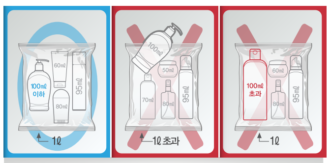 비행기 반입가능한 액체 용기 기준