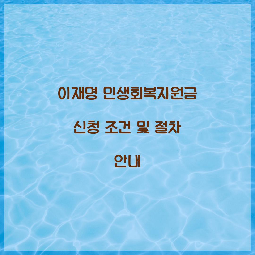 이재명 민생회복지원금
