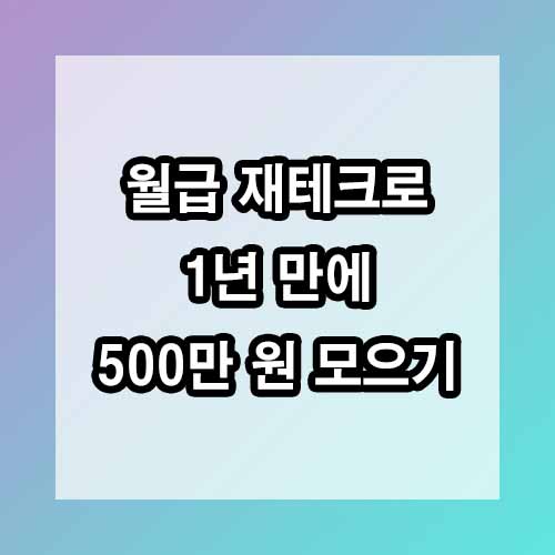 월급 재테크로 1년 만에 500만 원 모으기