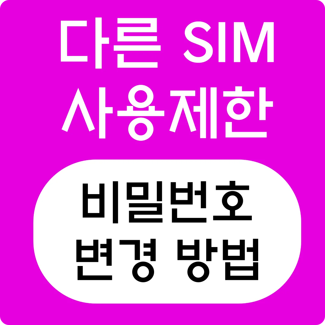 타사 유심 사용 및 다른 USIM 사용제한을 해제