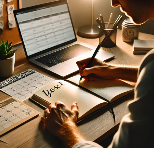 계획, 다이어리 작성하는 남성 이미지