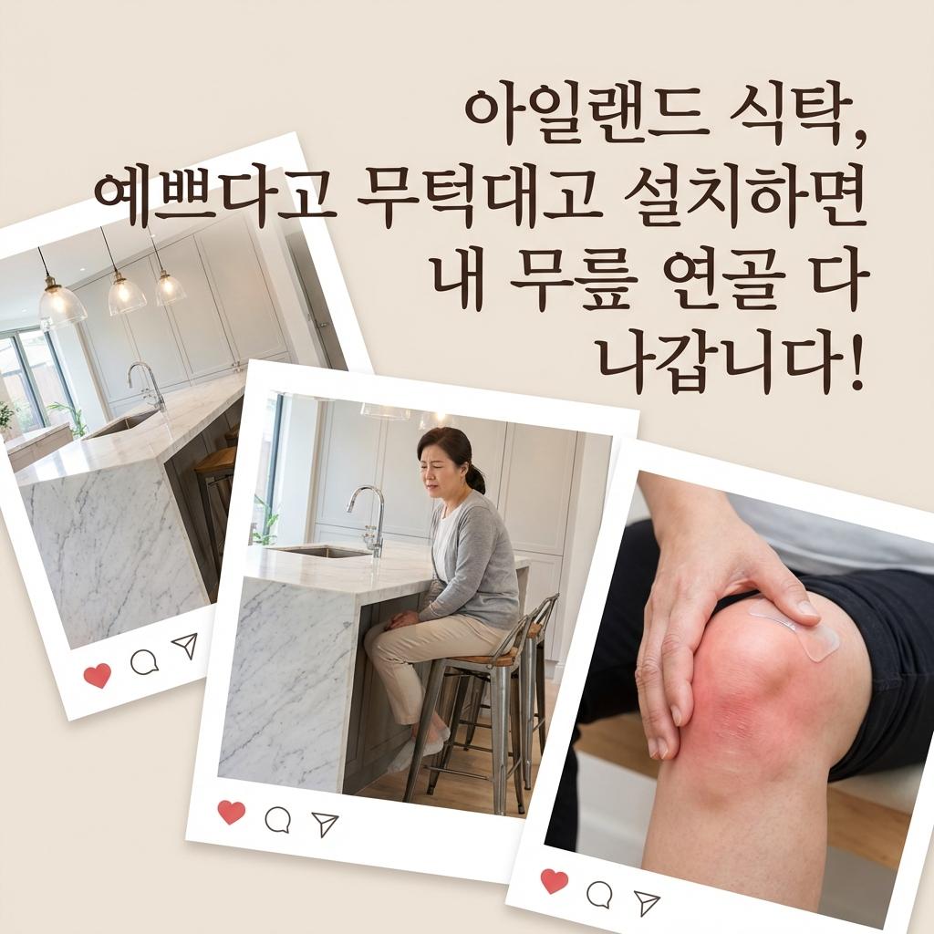 아일랜드 식탁, 예쁘다고 무턱대고 설치하면 내 무릎 연골 다 나갑니다!