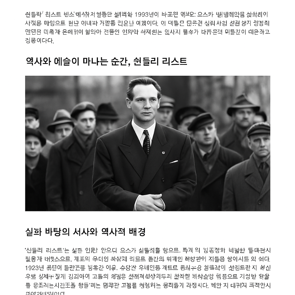 쉰들러 리스트 영화 관련 사진