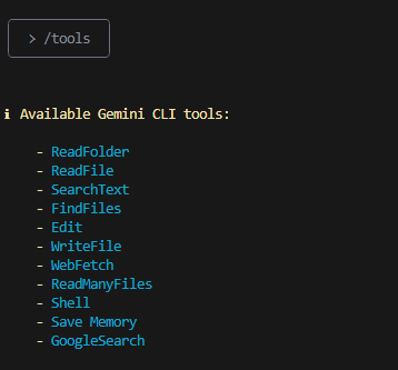 Gemini-CLI에 통합된 도구들