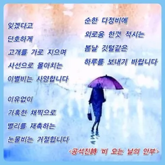 비오는날 안부 인사 건강 챙기는 말 안전 운전 당부 문장_11