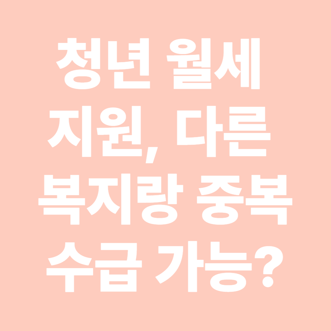 청년 월세 지원, 다른 복지랑 중복 수급 가능할까?