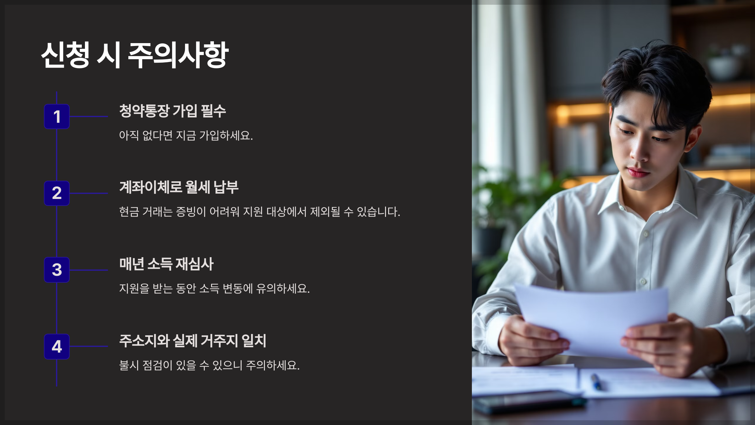 신청 시 주의사항