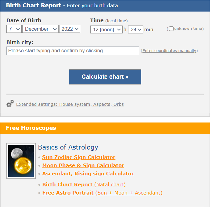 astro-seek.com&#39;s birth chart report