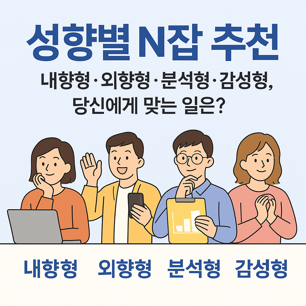 성향별 N잡 추천: 내향형·외향형·분석형·감성형, 당신에게 맞는 일은?