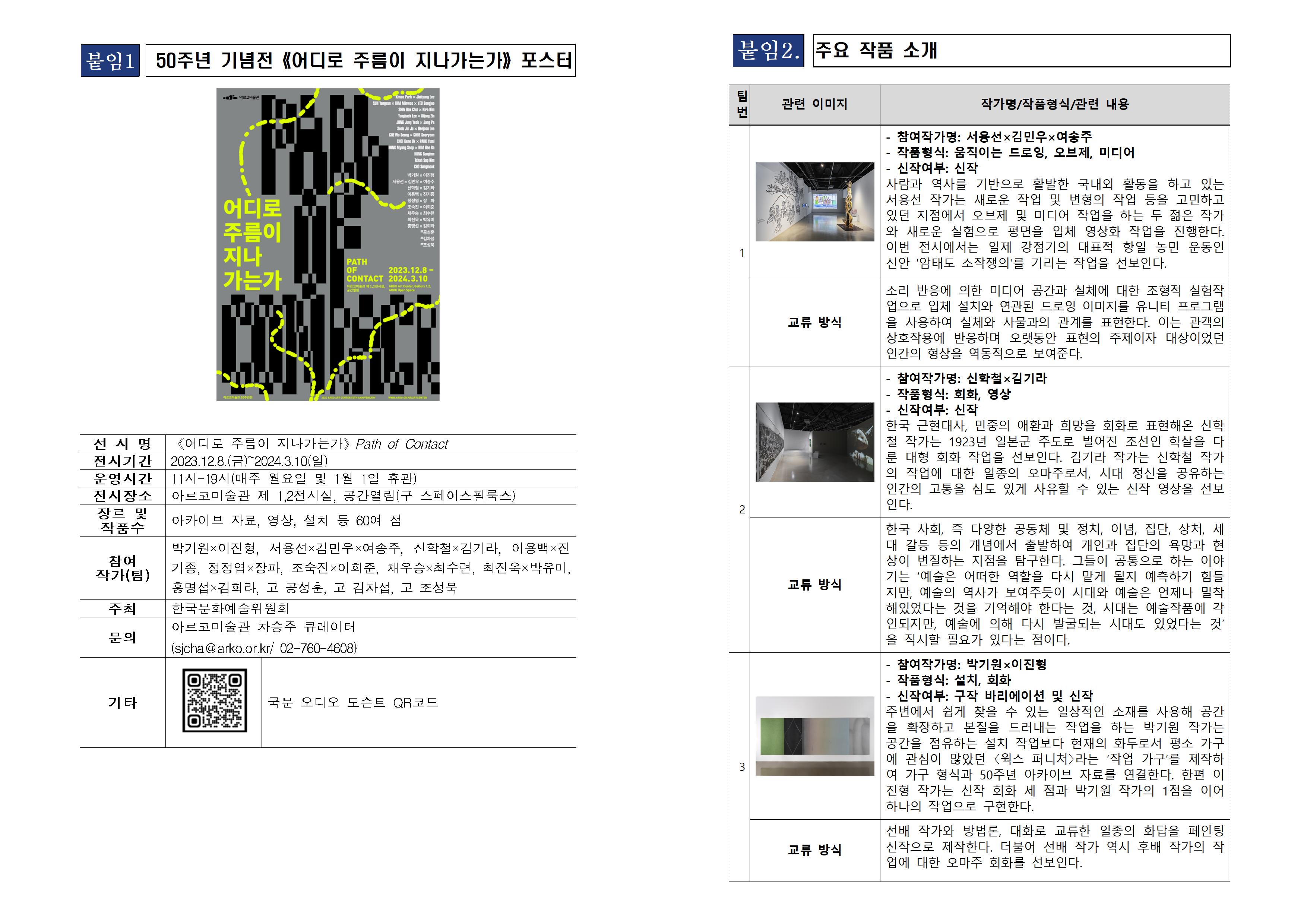 2023년 아르코미술관 50주년 기념전