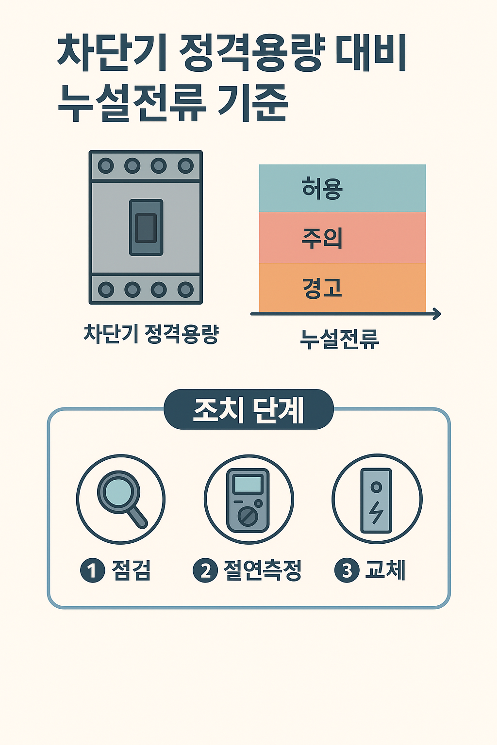 차단기 용량 대비 누설전류 기준 및 조치 가이드