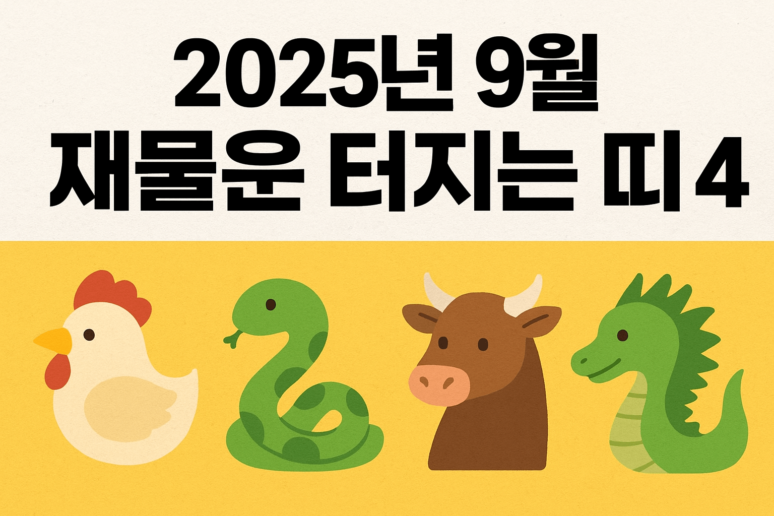 9월 재물운 좋은 띠