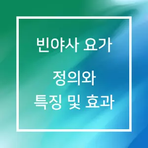 빈야사 요가 정의와 특징 및 효과