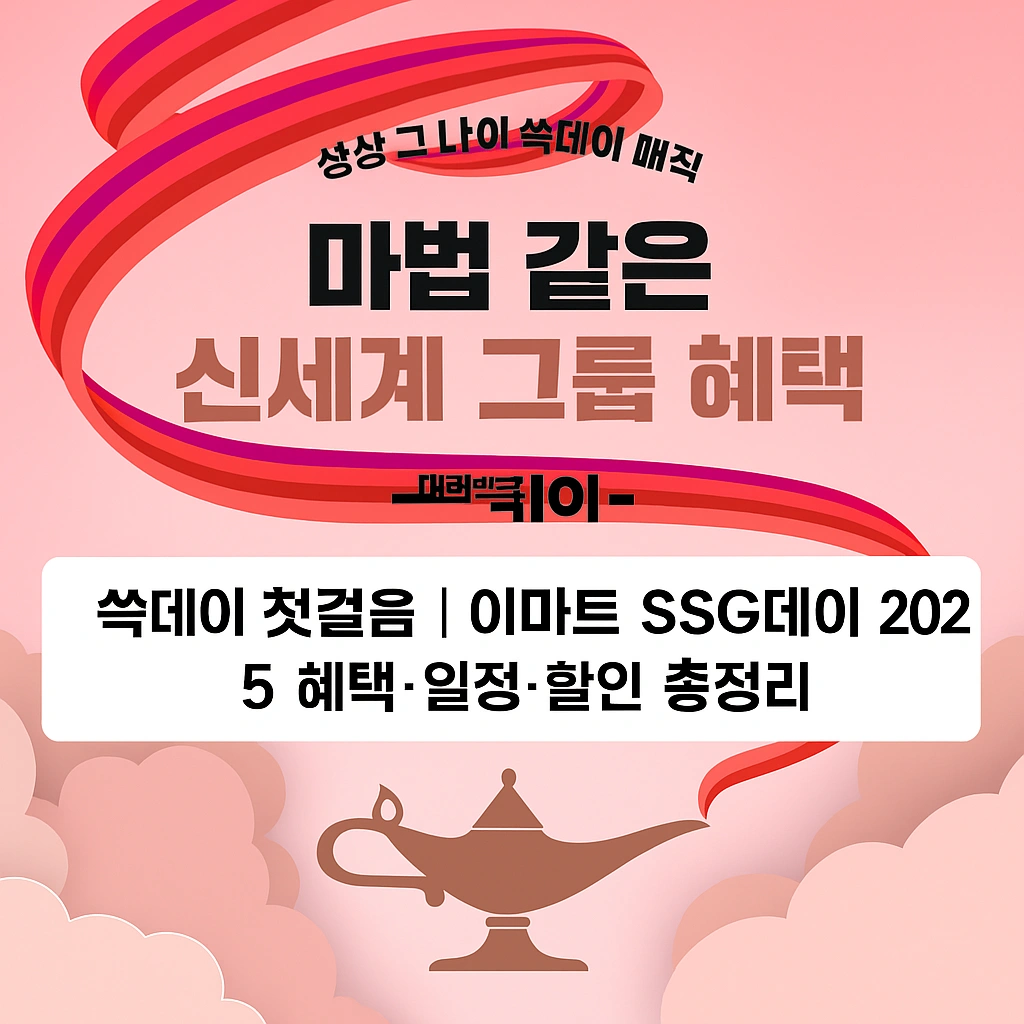 2025년 쓱데이 총정리: SSG닷컴, 이마트, 신세계백화점 [최대 혜택 꿀팁]