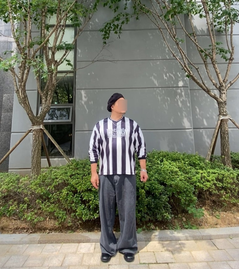 데일리룩('26. 8. 29.)밀리어네어햇 빈티지 헌팅캡 베레모, 필루미네이트 지브라 유벤투스 델피에로 티셔츠, 그리너리크리드 와이드 데님팬츠, 킨치 SHOWER 808 더비슈즈