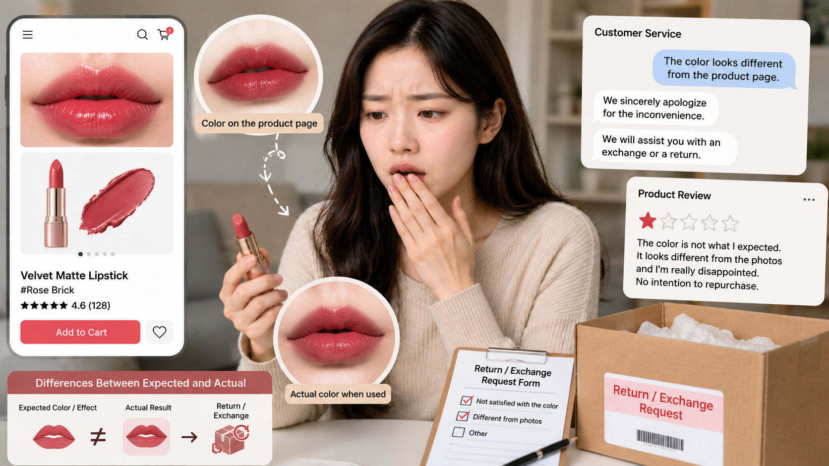 How the gap between actual results and expectations leads to returns and negative reviews