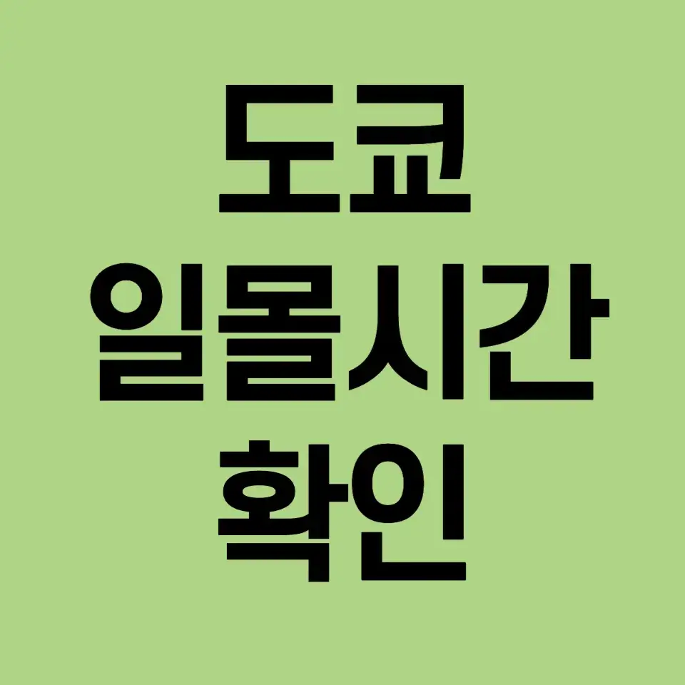 도쿄-일몰시간-확인