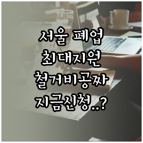 서울시 폐업 소상공인 재기 지원금 및..